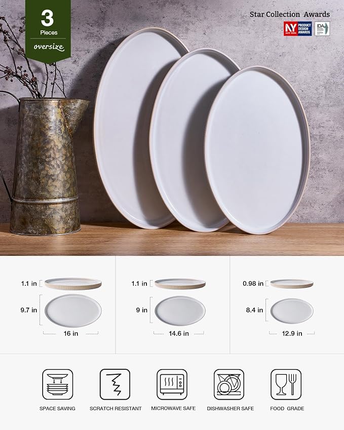 famiware Large Serving Platters Set of 3 Sizes - Image 2