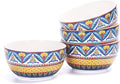 Bico Havana Cereal Bowls Set of 4, 26 oz Deep Ceramic Soup Bowls by Bico