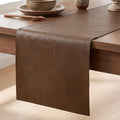 Artoid Mode Brown Double Sided Vinyl Faux Leather Table Runner, Seasonal by ArtoidMode