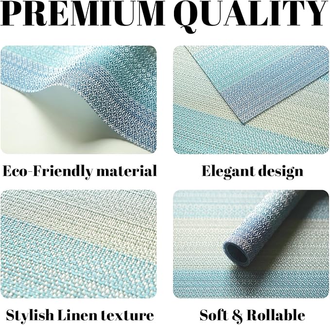 Placemats Set of 12 Vinyl/Plastic Woven Place Mats - Image 2