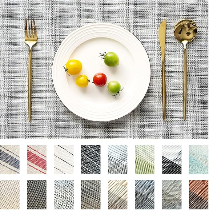 Placemats Set of 8 Vinyl/Plastic Woven Place Mats by Unknown