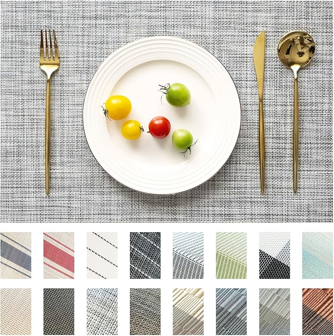 Placemats Set of 12 Vinyl/Plastic Woven Place Mats by Unknown