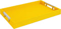 Modern Elegant 17.5"x12" Rectangle Yellow Shagreen Faux Leather Decorative Tray by HomeRedefined