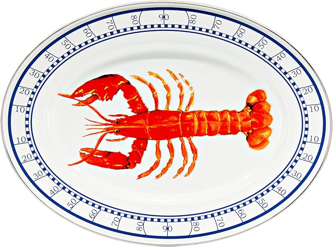 Golden Rabbit Enamelware Oval Platter, 12 x 16in, Lobster | 12 x 16in by GoldenRabbitEnamelware