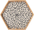 Hexagon Rattan Tray with Mother of Pearl Inlay, Rattan Serving Tray by Tynulox