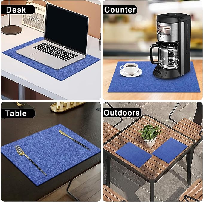 Faux Leather Heat Resistant Placemats 6 Packs, Waterproof Wipeable Dining PU - Image 6