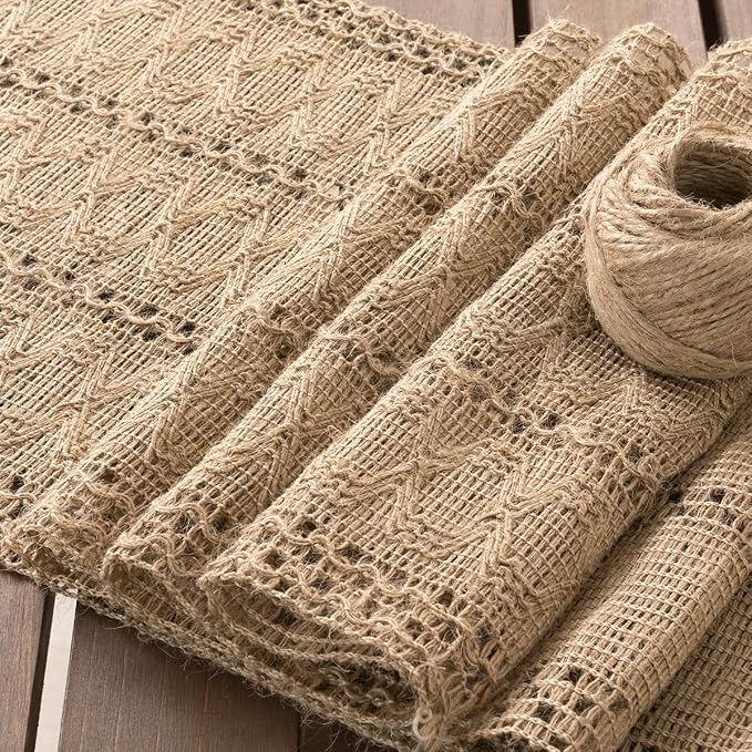 Boho Table Runner Summer Farmhouse Burlap Dining Dresser Scarf Home Decor | - Image 3
