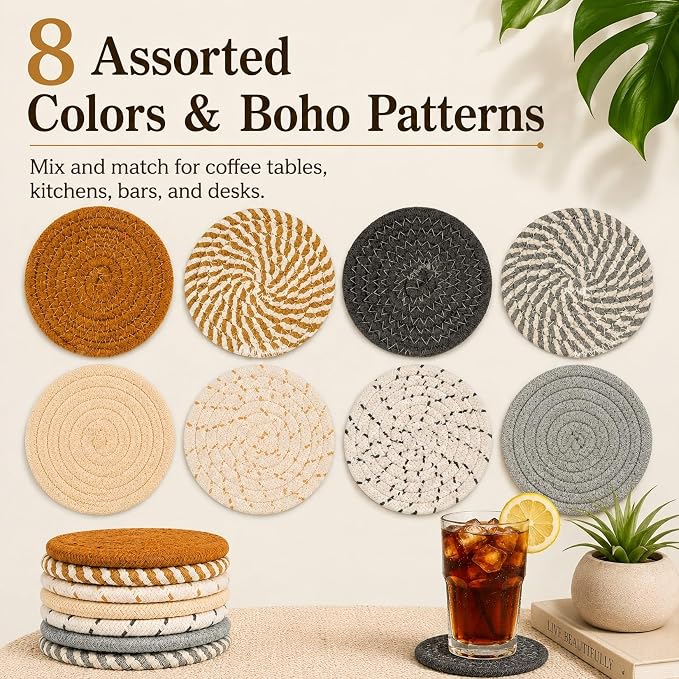 MAQIHAN 8 PCS Coasters for Drinks - Image 5