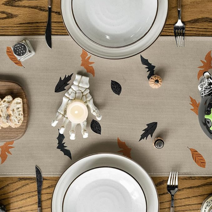 Artoid Mode 210 GSM Halloween Table Runner 13x48 Inch Home Party Decor | Leaves - Image 3