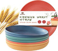 8 PCS Wheat Straw Plates, Kaloo 7.7 Inch Melamine Reusable Plastic Unbreakable by KL+KALOO