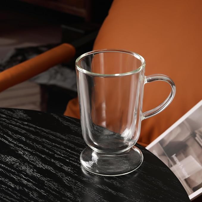 NIRA.Z 12.5 OZ Double Walled Glass Coffee Mugs - Image 6