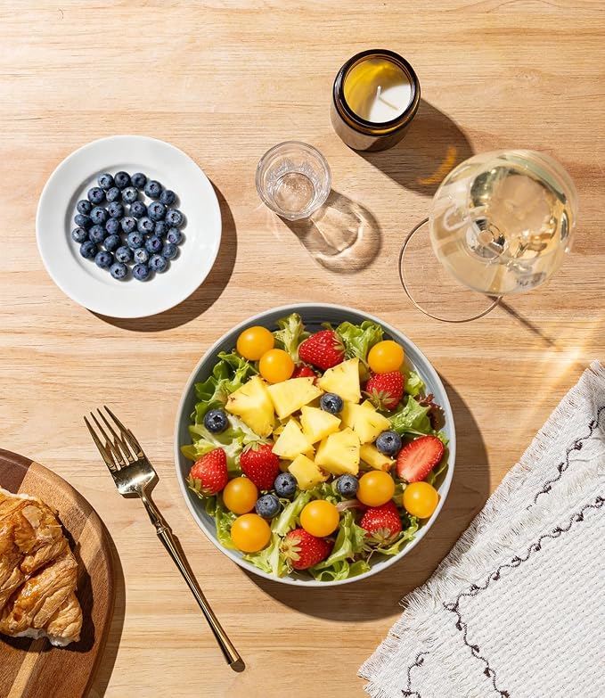 7.5" Ceramic Pasta Bowls Set of 4, Salad Bowls | Versatile Serving Bowls - Image 4