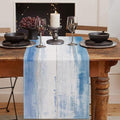Emvency Table Runner, 13x72 Inch, Abstract Farmhouse Blue | Grey Art Dining by Emvency
