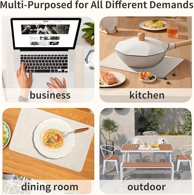 Maxpearl Faux Leather Placemats Set of 8, Suitable - Image 7