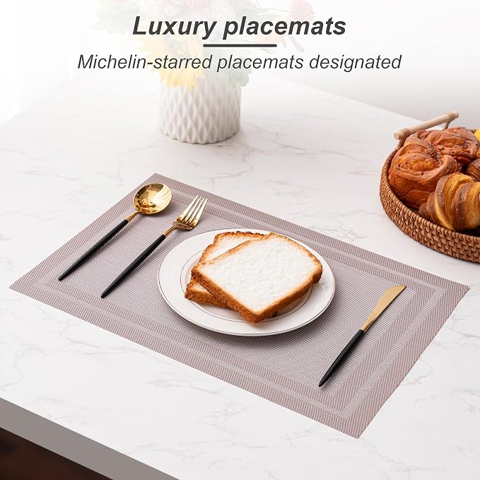Placemats Set of 4 Washable Indoor | Outdoor Vinyl Place Mats - Image 5