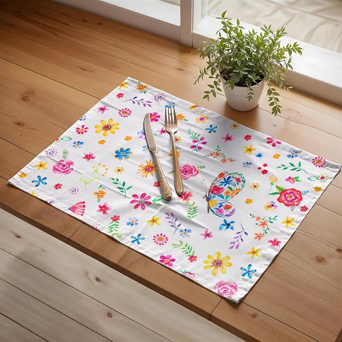 Maison d' Hermine Placemats Set of 4 Reusable 100% Cotton | Cloth Place Mats - Image 6