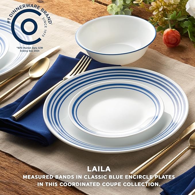 Corelle Vitrelle 18 Piece Glass Dinnerware Sets Service - Image 2