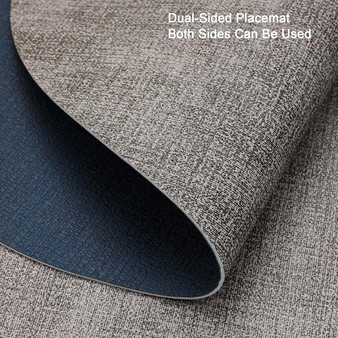 Faux Leather Placemats Set of 4, Dual Sided - Image 2