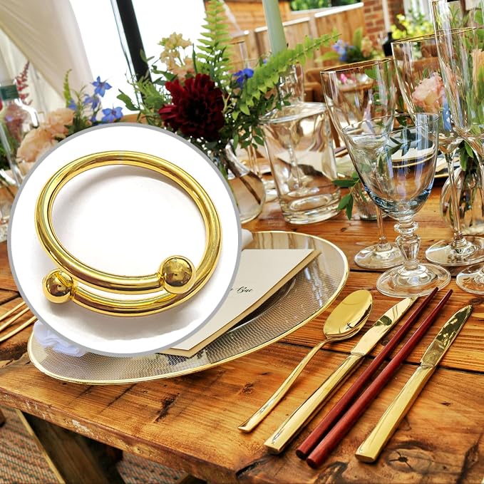 8 Pcs Gold Napkin Rings - Image 4