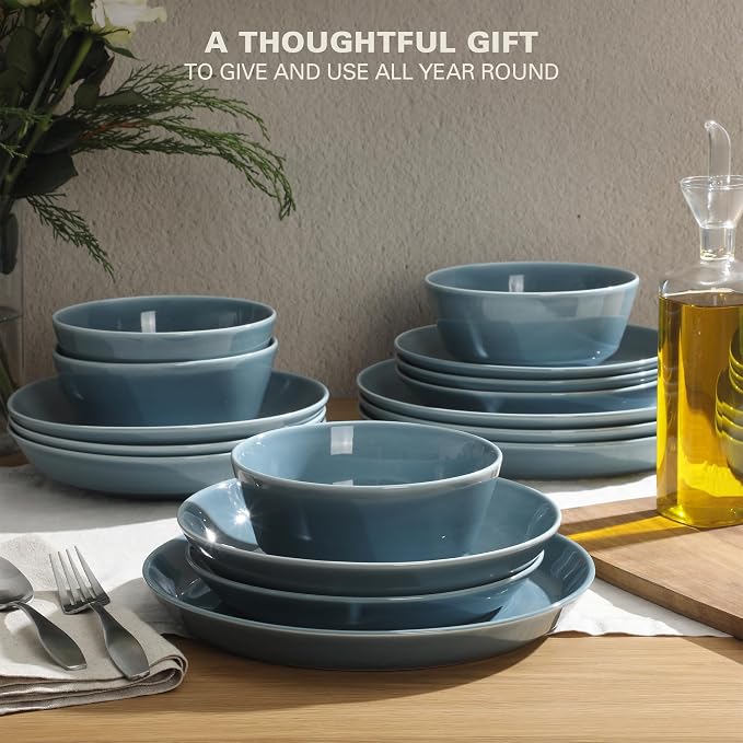 Gibson Home Summer Shades 16 Piece Plates and Bowls Dishes Service - Image 4