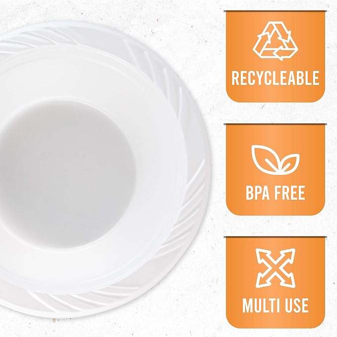 800 Count Disposable 12 ounce White Plastic Soup Bowls - Image 6