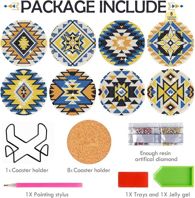 Aztec Diamond Art Coasters - Image 4