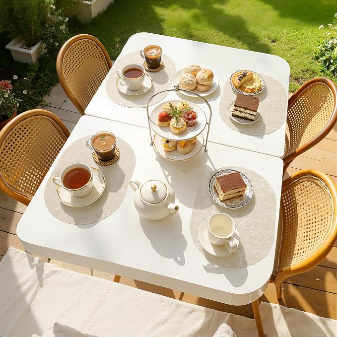 Placemats Set of 8, 11.8 x 17 Inch, Waterproof Wipeable Reversible PU Placemat - Image 8