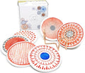 AD Set of 6 Coasters for Drinks Absorbing Round Ceramic Stone Coaster by AD