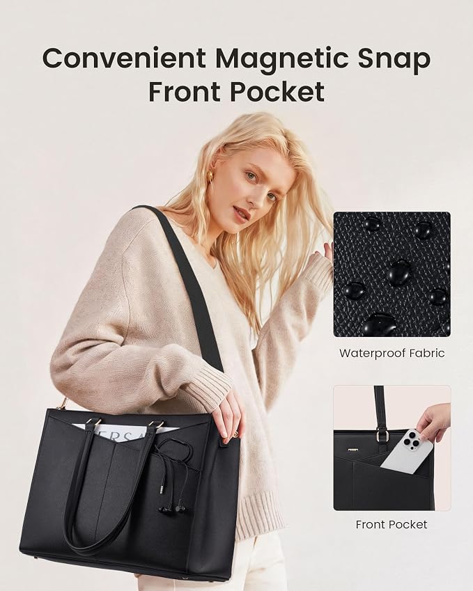 LOVEVOOK Lunch Tote Bag for Women, 3 in 1 Work Bag - Image 6