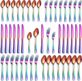 PHILIPALA 40 Piece Rainbow Silverware Set, Stainless Steel Flatware Set by PHILIPALA