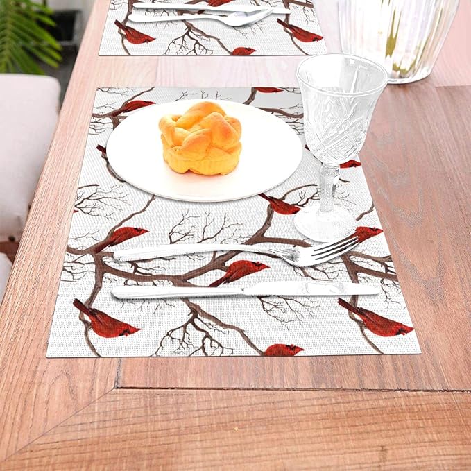 Winter Cardinal Christmas Placemats Set of 4 - Image 2