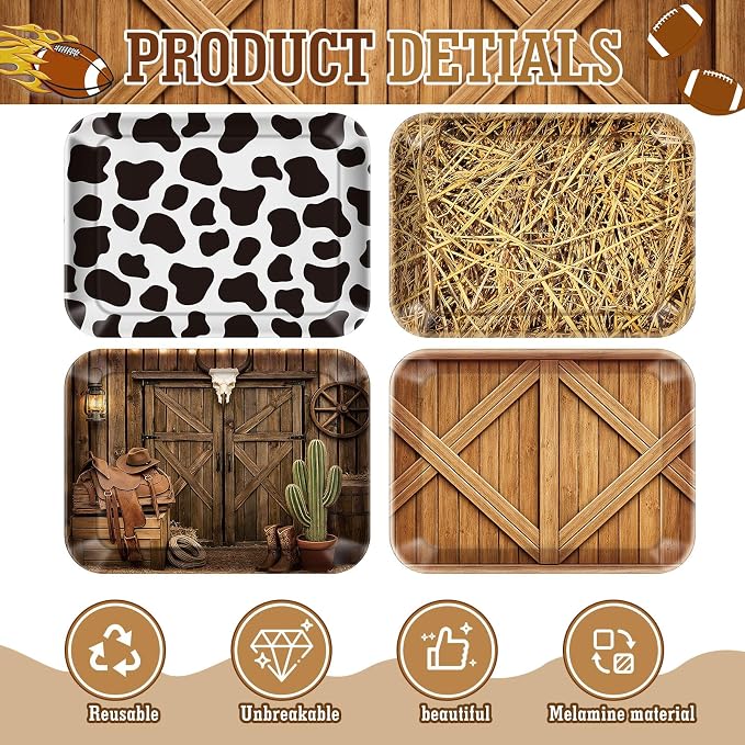 4 Pieces Western Serving Trays - Image 3