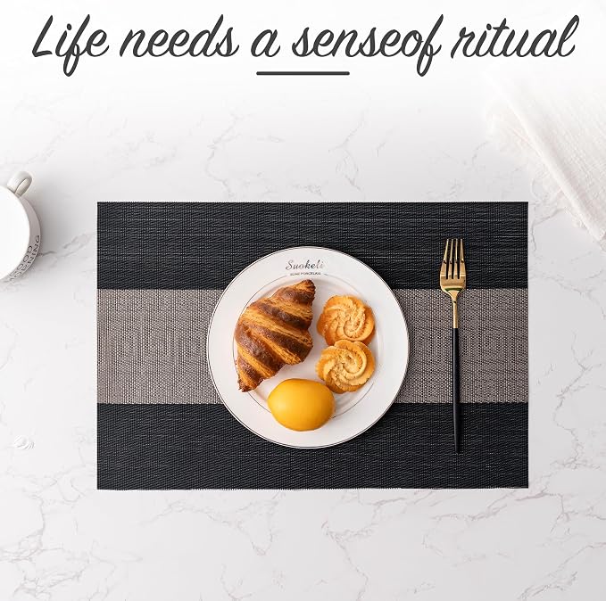 Placemats Set of 4 Washable Indoor | Outdoor Vinyl Place Mats - Image 6