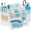 Mesh Desk Organizer with Drawer, 9-Compartment Pen Holder by SUPEASY