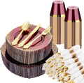 Bestluck 350PCS Burgundy Disposable Dinnerware by Bestluck
