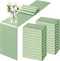 Horbaunal 24 Pack Sage Green Satin Table Runner 12 x 108 Inch | Smooth Table by Horbaunal