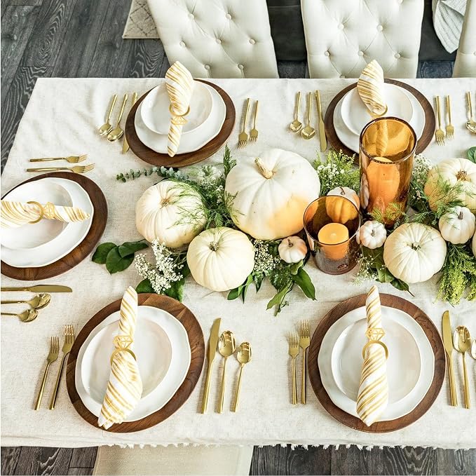 Edussy Gold Napkin Rings Set of 12, Acrylic Mirror Diamond Napkin Ring Holders - Image 5