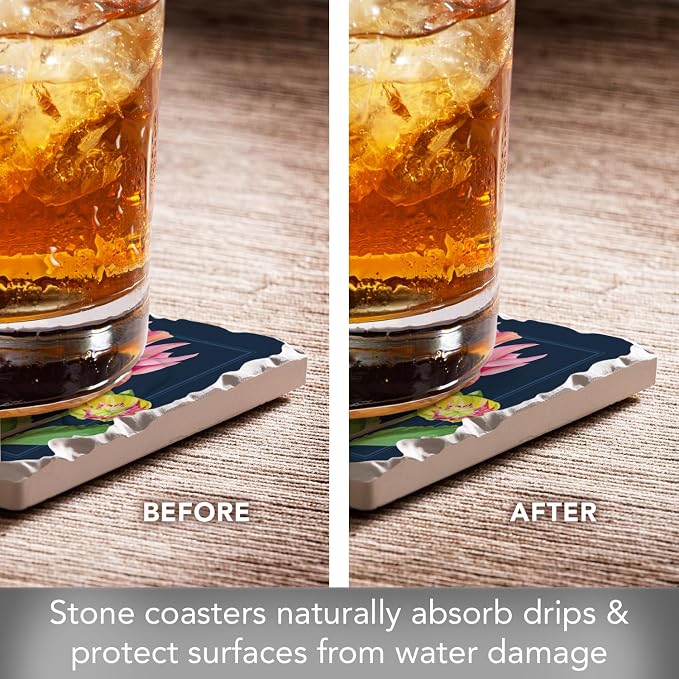 Thirstystone Garden Blooms 4 Pack Assorted Tumbled Tile Stone Coasters | 4" - Image 4