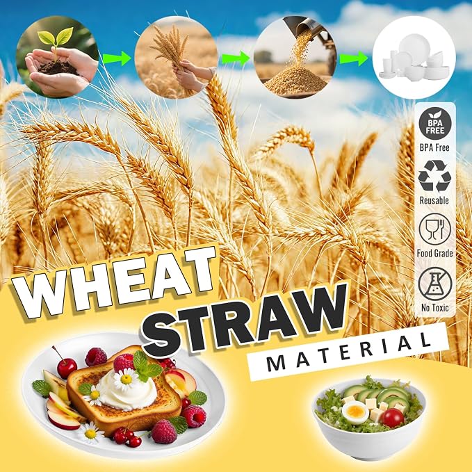 Wheat Straw Dinnerware Sets Service - Image 5