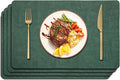 Maxpearl Faux Leather Placemats Set of 4, Dark Green | Waterproof by Maxpearl