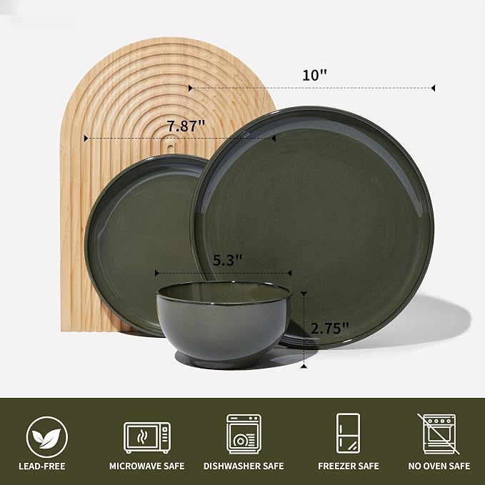 Santorini Mist Terracotta Reactive Glaze Plates and Bowls Sets, Stoneware - Image 2