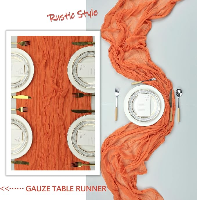 10 Pack Orange Cheesecloth Table Runner 9Ft Spring Gauze Cheese Cloth Table - Image 6