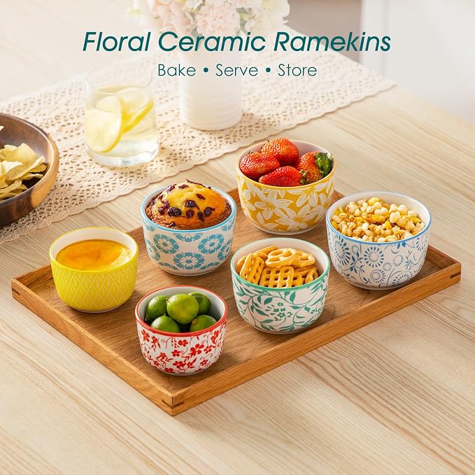 vancasso Selene 6 Oz Porcelain Ramekins Set of 6 - Image 3