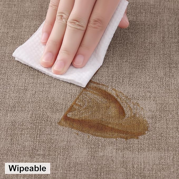 Round Faux Leather Placemat and Coaster 6 Packs, Washable Heat Resistant Dining - Image 5