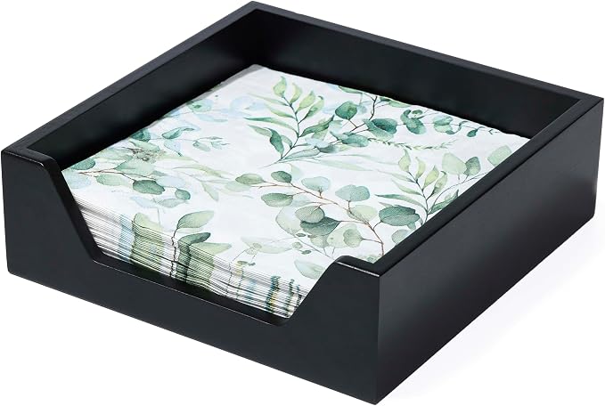 Napkin Holder for Table, 7.36" x 7.36" x 2.16" Wooden Napkin Dispenser | Napkin by Aoravvik