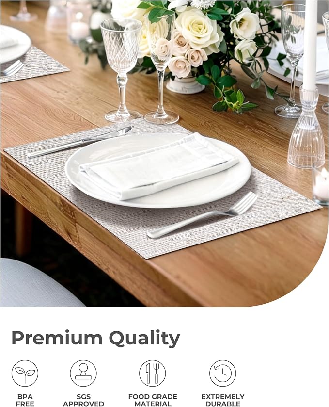 Leetaltree Pale Beige Placemats Set of 4 - Image 6