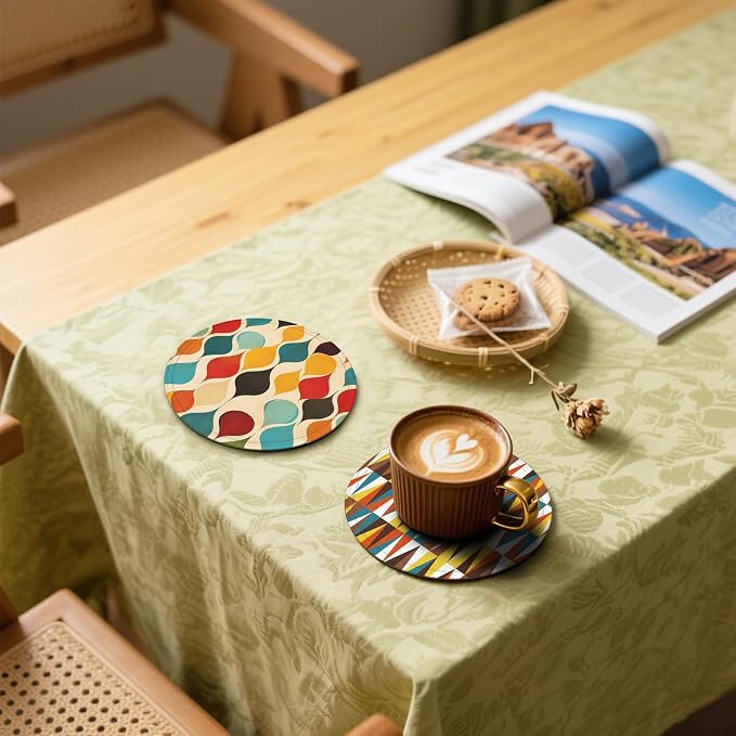 Middle Ages Coasters Leather Round Drink Coasters 6 Pcs Set - Image 5