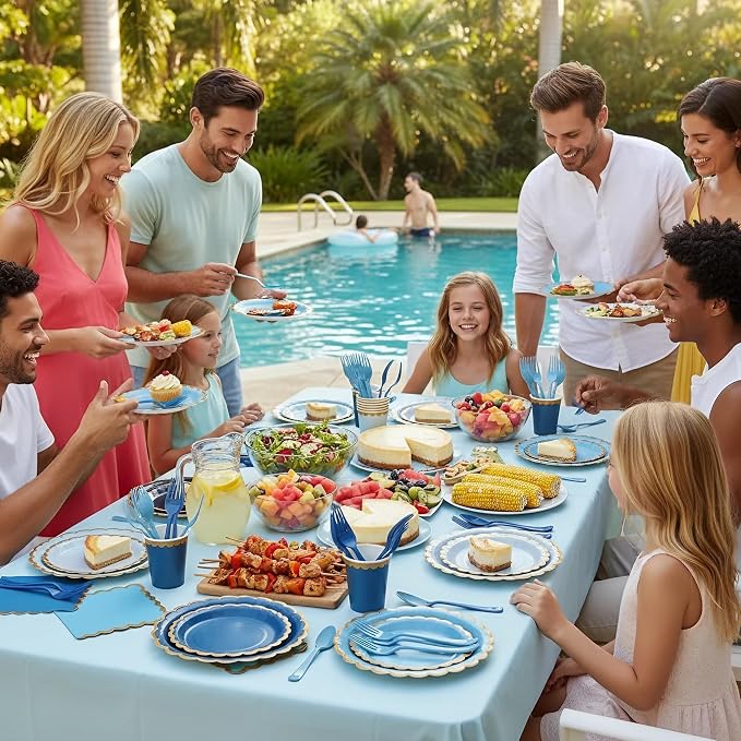 Blue Plates and Napkins Party Supplies - Image 7