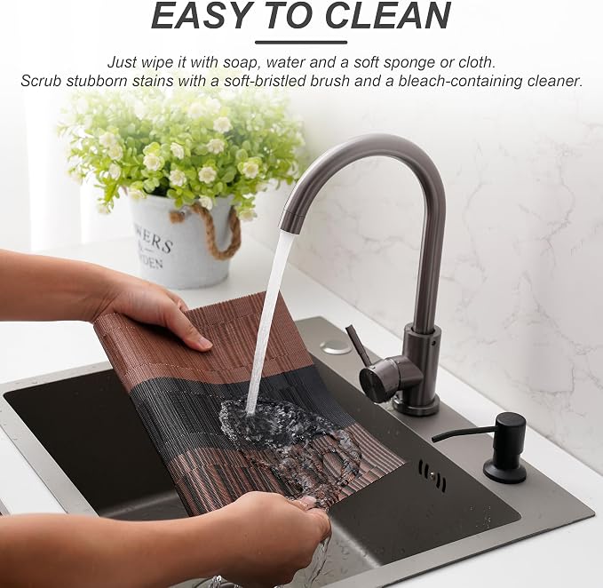 Placemats Set of 6 Washable Indoor | Outdoor Vinyl Place Mats - Image 3