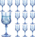 12Pack Plastic Wine Glasses, 7oz Vintage Goblets by LEYIQU